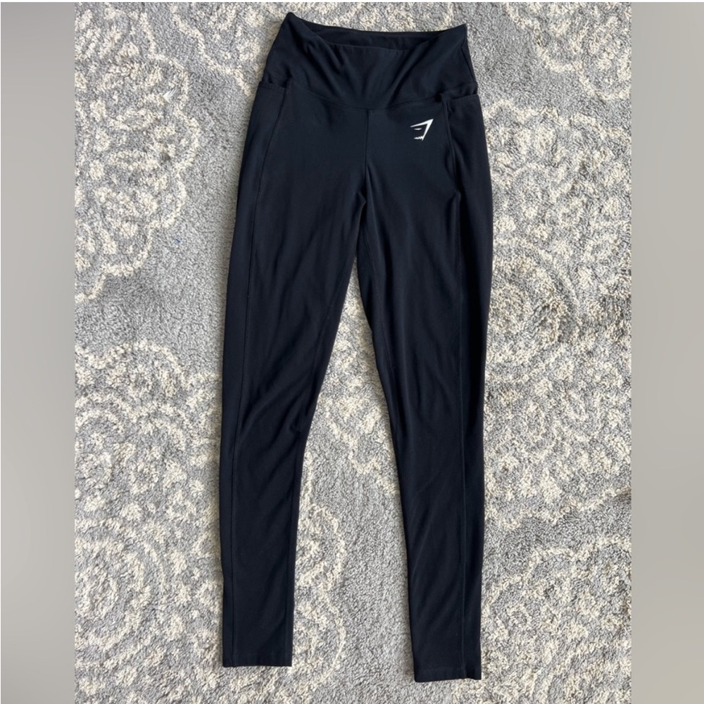 Gymshark High Waisted Black Leggings with Side Pockets